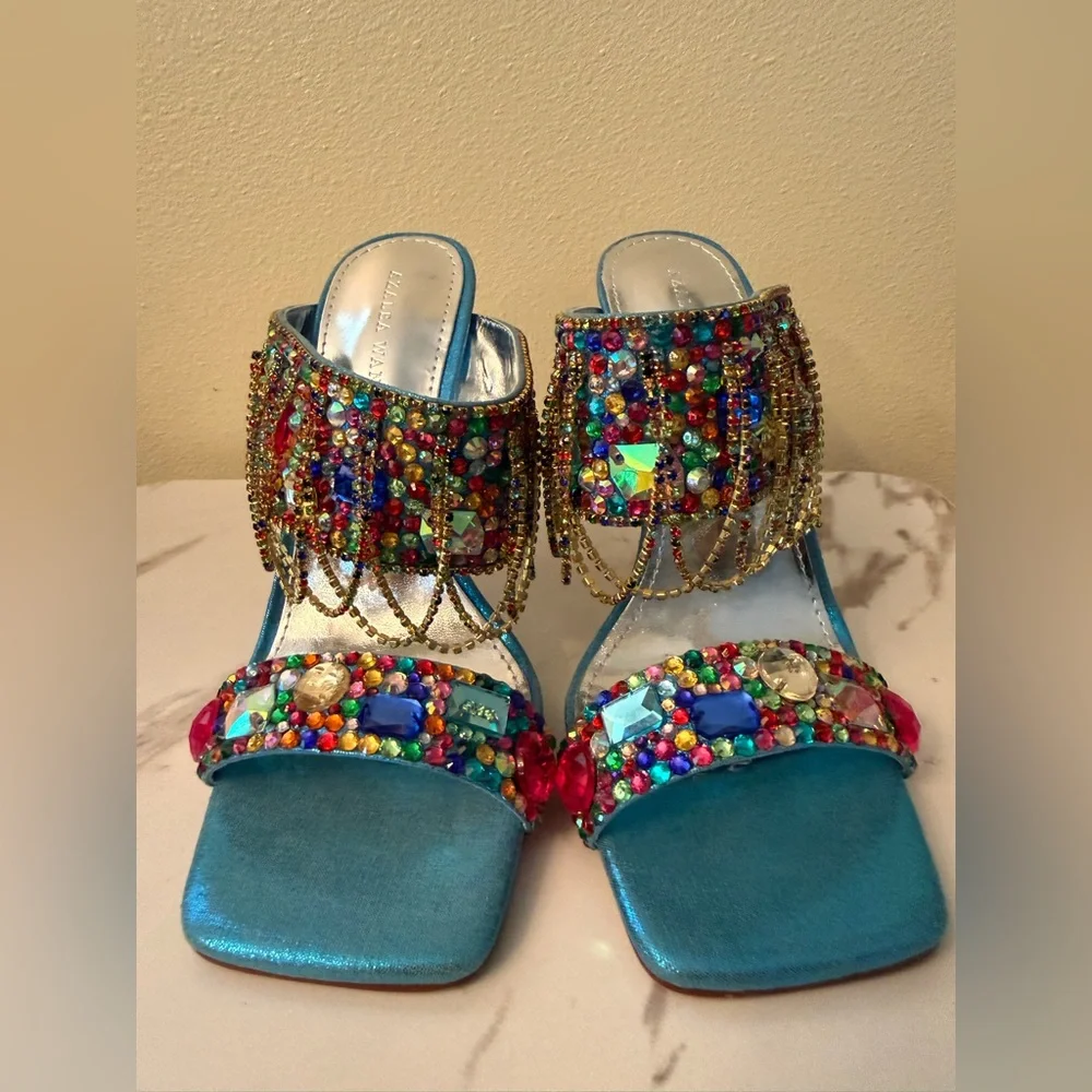 Azalea Wang Envie Multi Color Mule Stilettos, NWOB, Size 6-1/2. - Picture 6 of 12